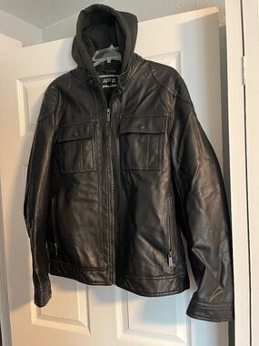 Men's Medium Imitation Leather Bomber Jacket